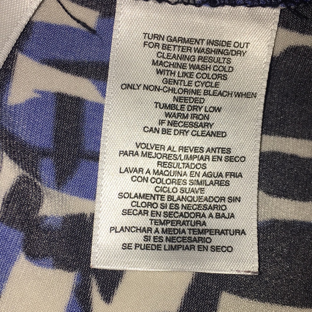 Evan Piccone Black Label Blue& Black Patterned Sleeveless Top - Picture 4 of 4